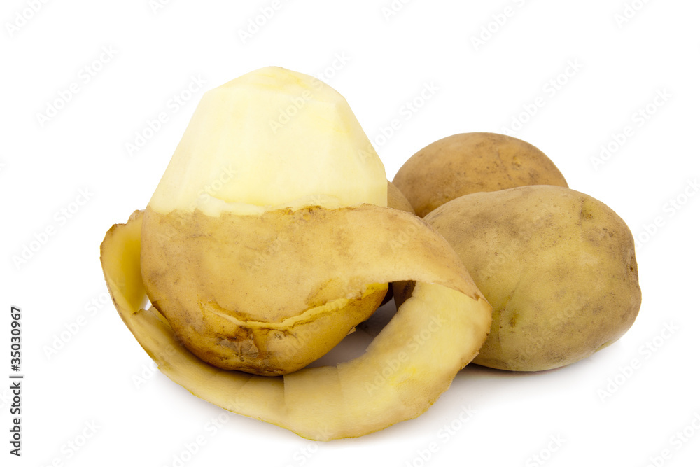 peeled potatoes isolated on white background peeled potatoes isolated on white background