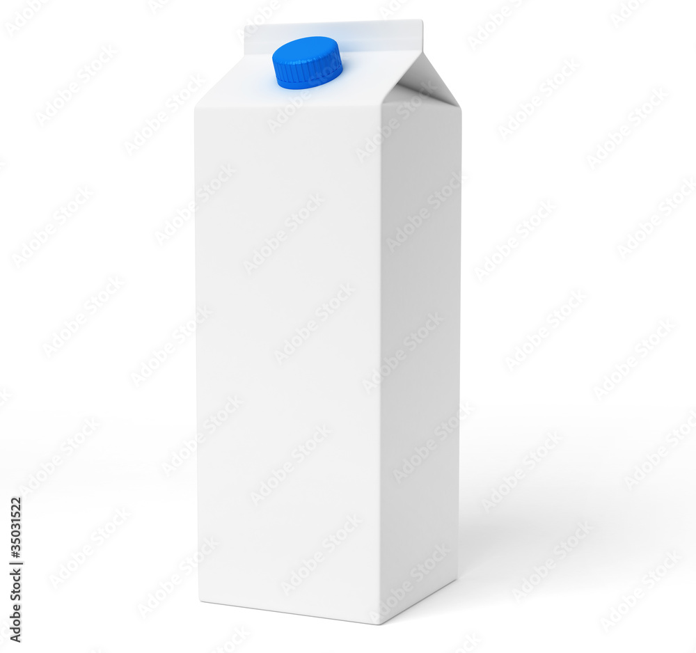 Brique de lait blanche sur fond blanc 1 Brique de lait blanche sur fond blanc 1