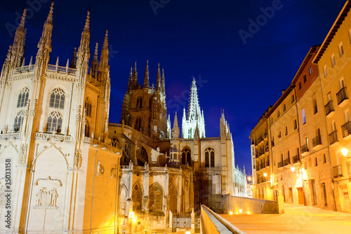 Night view of Burgos cathedral