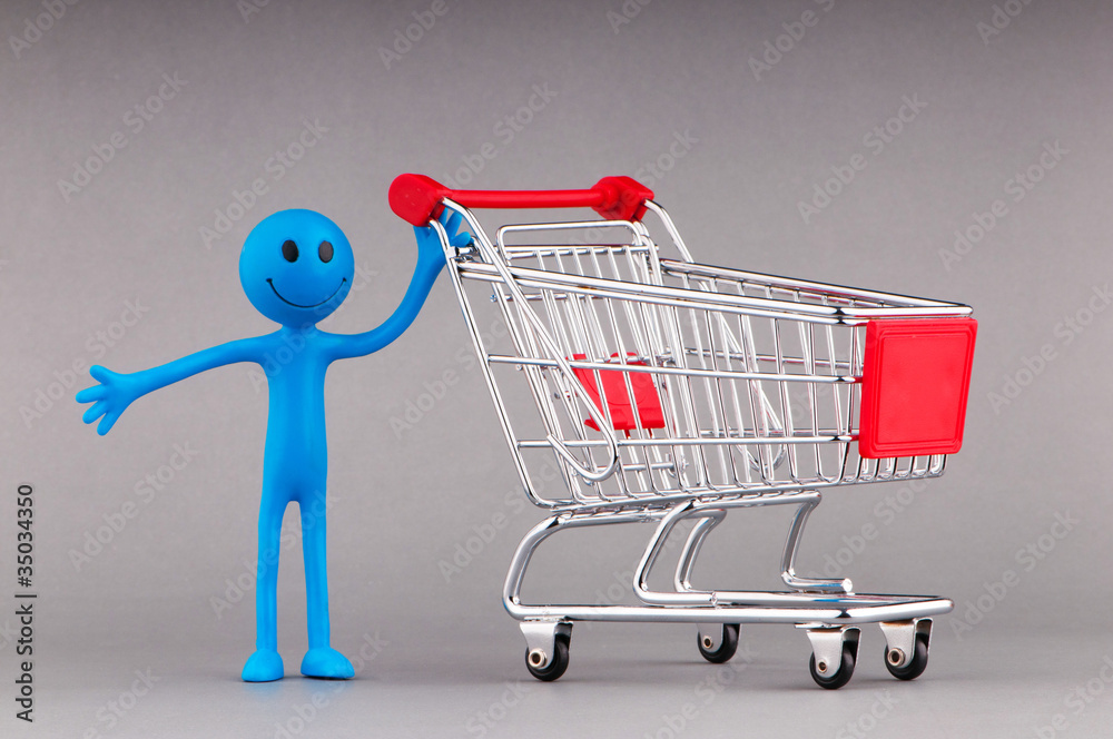 Shopping cart and happy smilies