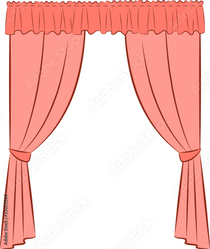 The vintage curtain. Vector