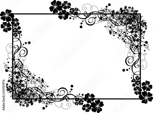 cadre floral noir