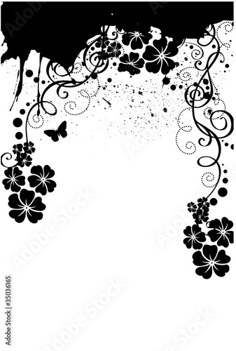floral grunge noire