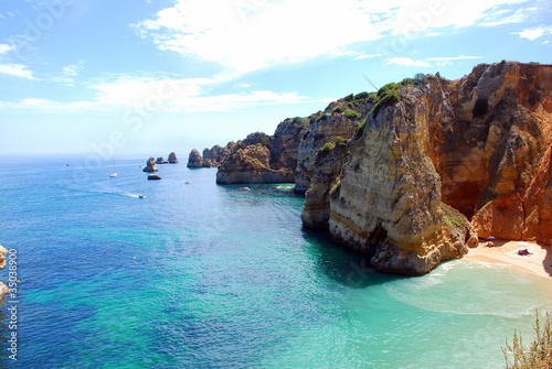 Cliffs at the Dona Ana beach, Algarve coast in Portugal #35038900