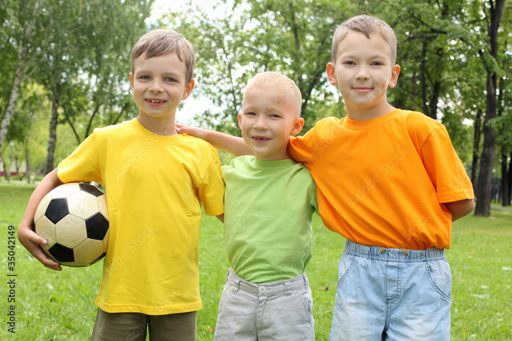 Three boys in the park