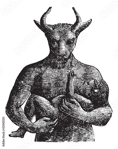 Baal vintage engraving. photo