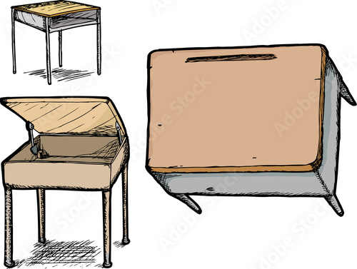 Set of School Desks