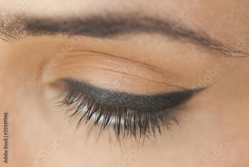 Close up of Caucasian woman's eye