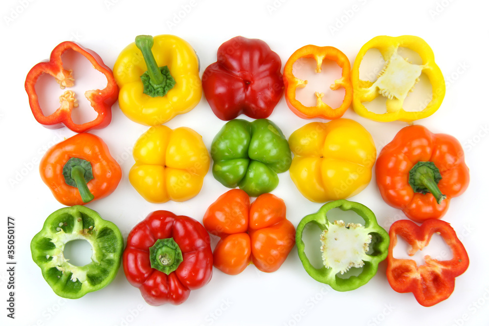 Cut peppers Cut peppers