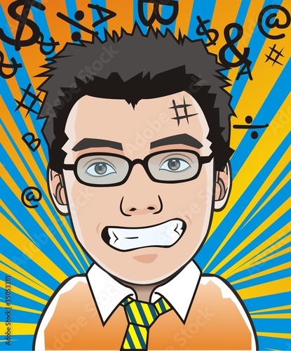 cartoon portrait a surprise boy