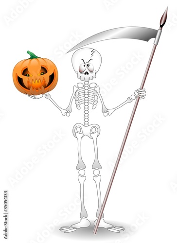 Halloween Scheletro Morte-Halloween Death and Pumpkin