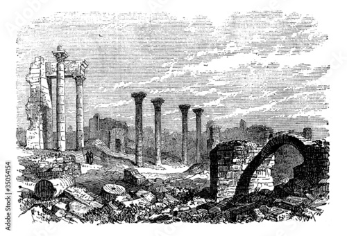 Ruins of Bozrah,  Captial city of Edorn, Jordan, now Bouseira vi