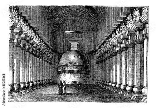 Buddhist stupa in Karla caves, Lonavala , Maharashtra , India vi