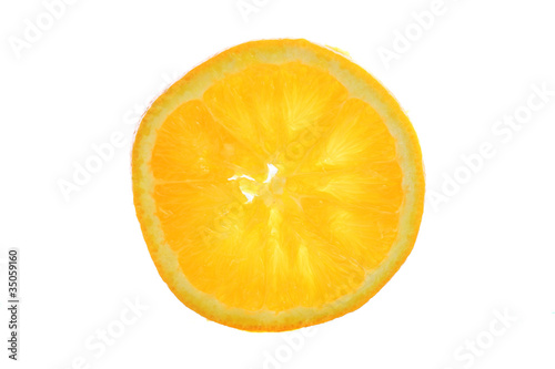Slice orange isolated in white background