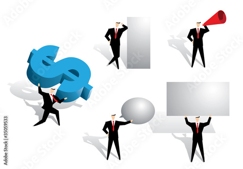 business man action board