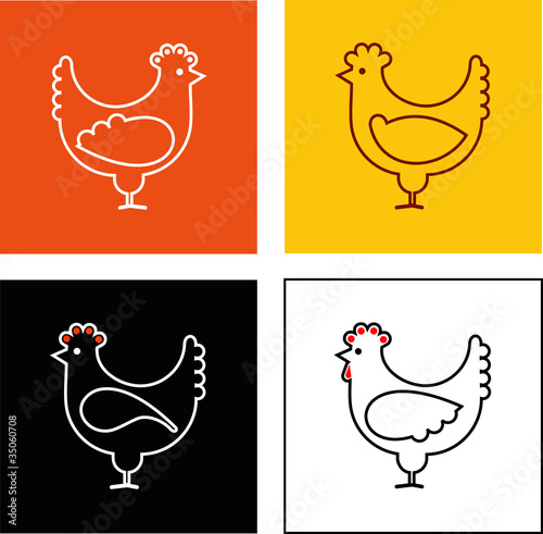 Chicken, hen - icon photo