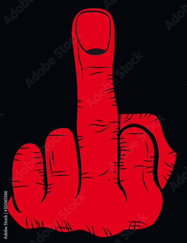 Red hand show fuck