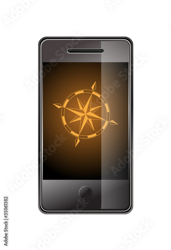Smartphone mit Windrose
