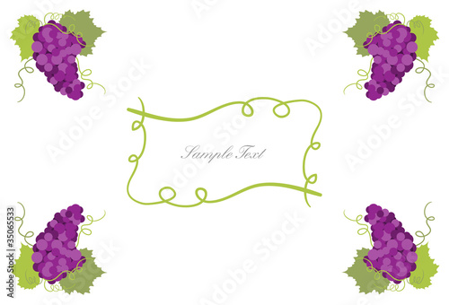Greeting card with Bunch of grapes
