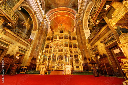 interior of metropolitan cathedral in Moldavia photo