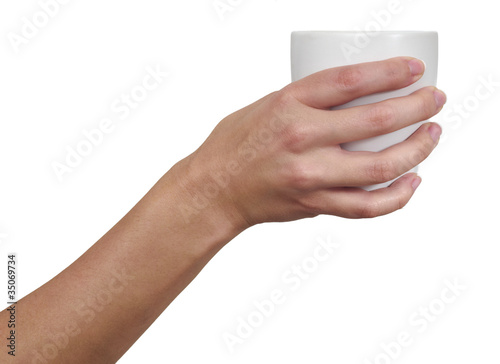 Woman's hand holding a cup photo