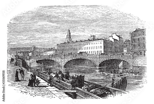 Cork in Munster, Ireland, vintage engraving