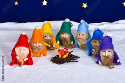 Seven rainbow dwarfs