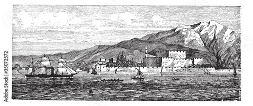 Canakkale in Turkey, vintage engraving