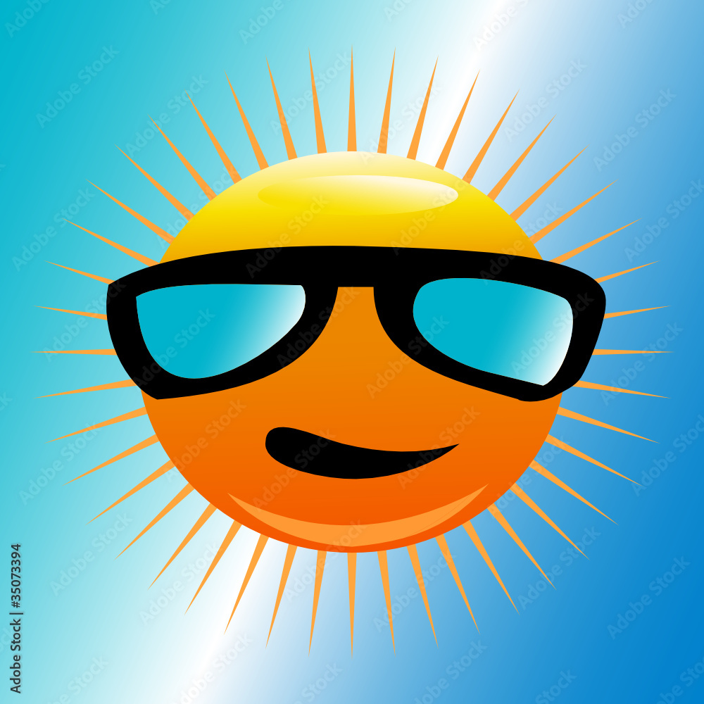 Sun with beach sunglasses Sun with beach sunglasses