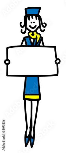 Frau mit Schild