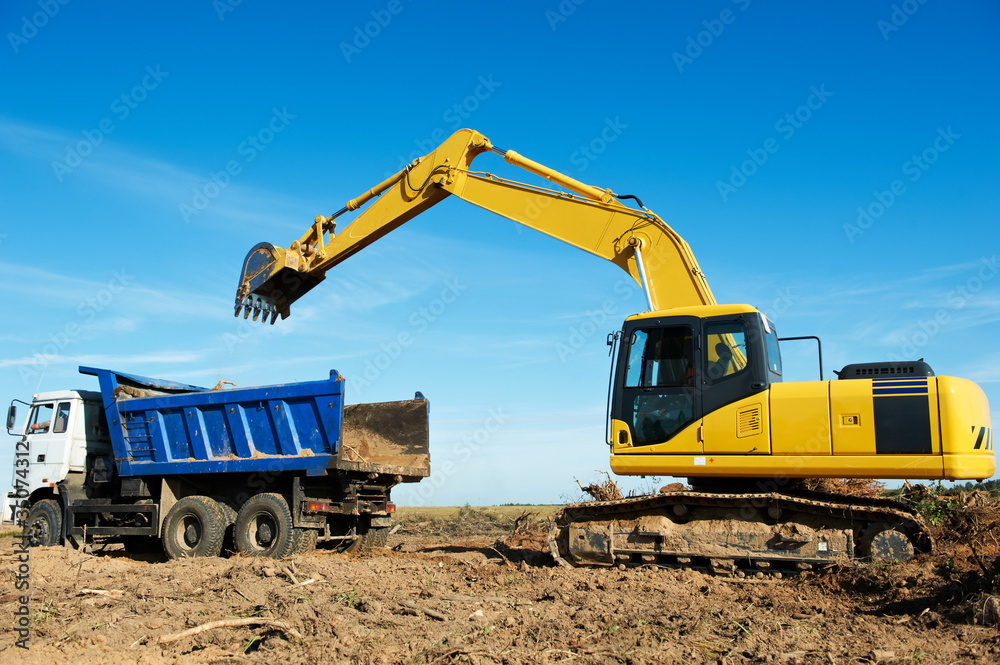 excavator loader at work