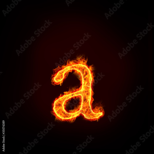 fire alphabets, small letter a