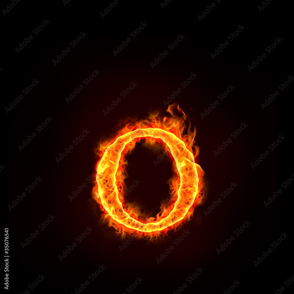 fire alphabets, small letter o fire alphabets, small letter o