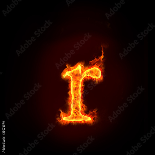 fire alphabets  small letter r