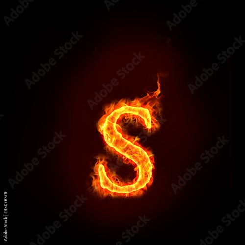 fire alphabets  small letter s