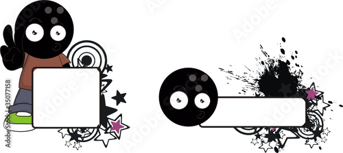 bowling kid cartoon copyspace