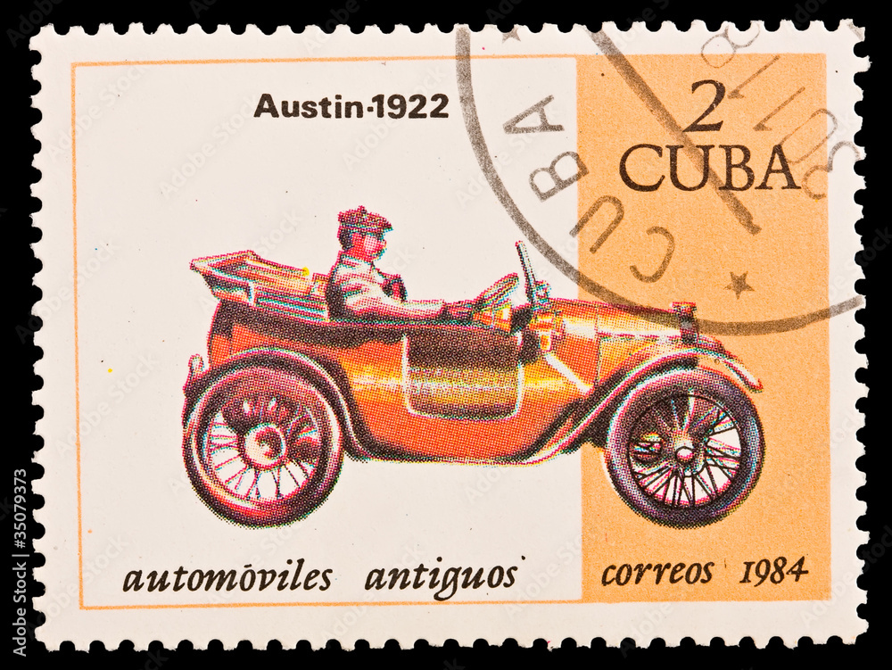 CUBA - CIRCA 1984:  old car, Automoviles antiguos Austin 1922