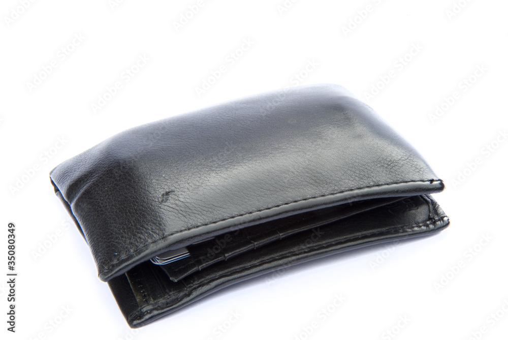 Macro close up of leather wallet financial concept Macro close up of leather wallet financial concept