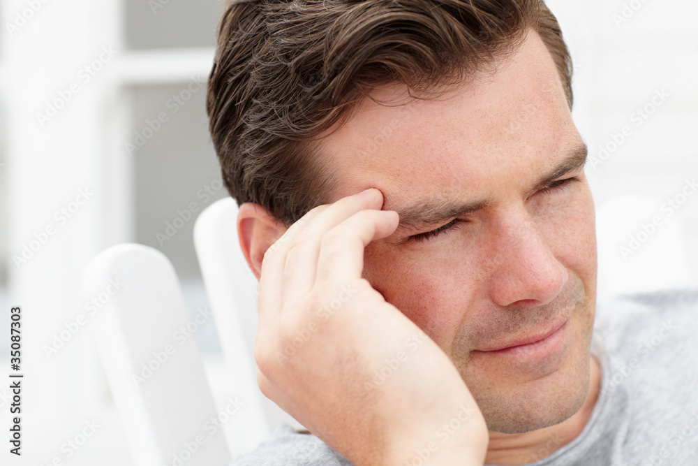 Head and shoulders portrait man outdoors