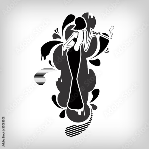Vector vintage retro woman