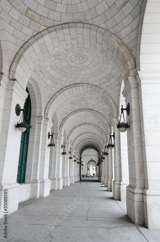 Columns of Union Station in Washington DC USA