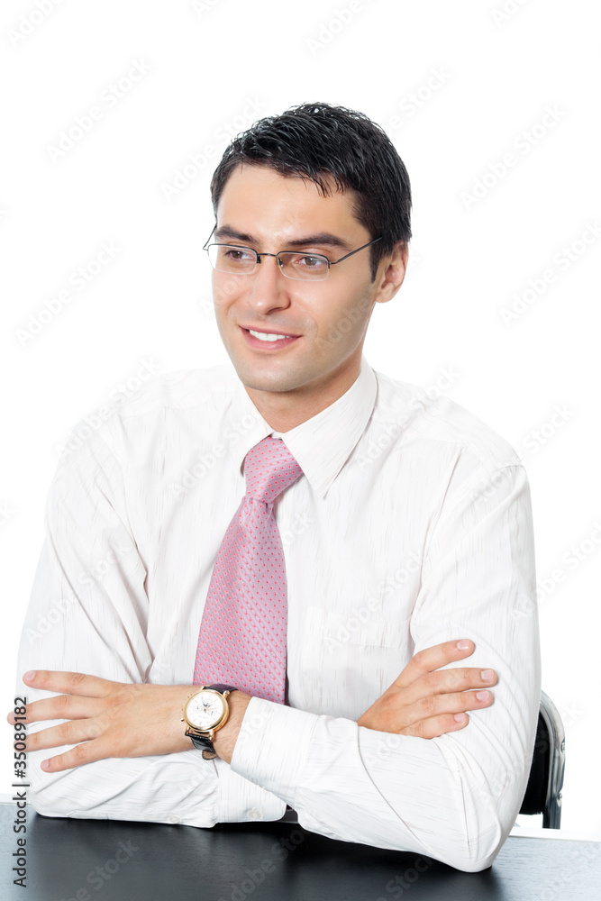 Portrait of happy smiling businessman, isolated Portrait of happy smiling businessman, isolated