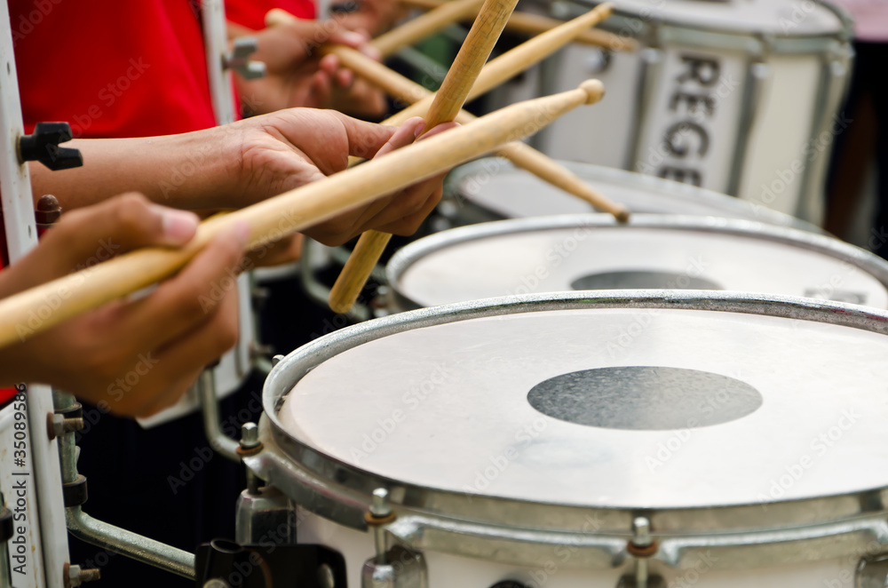 Fototapeta premium Drummans playing in the band