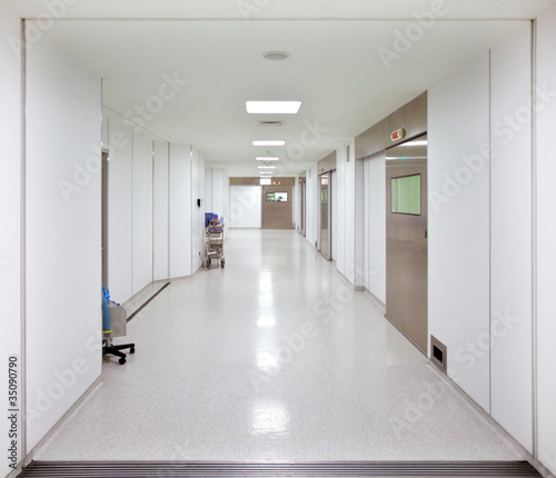 Hospital surgery empty corridor