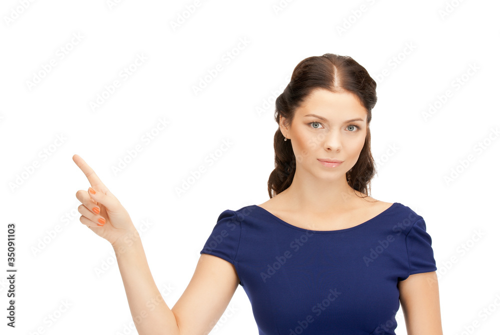 businesswoman pointing her finger businesswoman pointing her finger