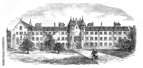 St Patrick's College or Maynooth College in Ireland vintage engr