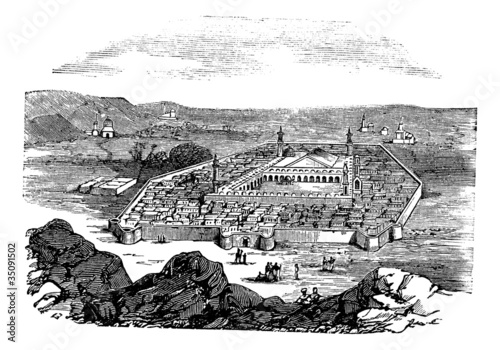 Medina, Saudi Arabia, vintage engraving