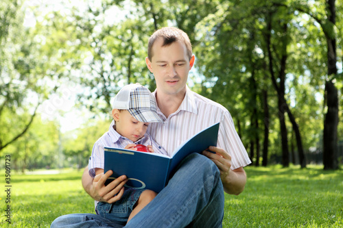 Father with his son in the park