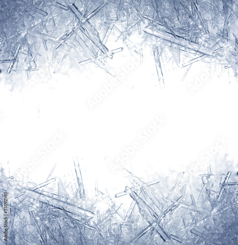 Closeup of ice crystals photo