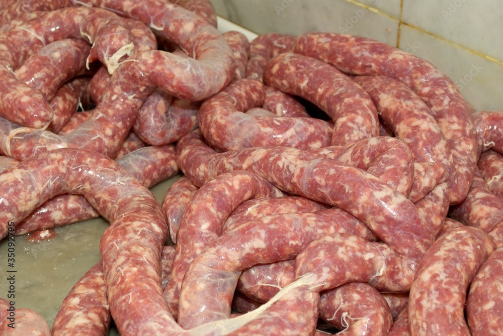 sausage in butcher's shop